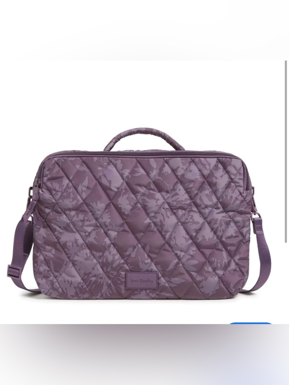 NWT Vera Bradley Ultralight Laptop Workstation Crossbody Tonal Chrysanthemums